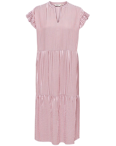 Only - ONLBari Fril Vneck Midi Kleid - Romance Rose